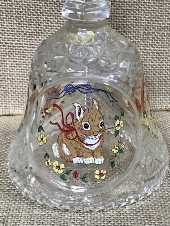 Other - Vintage Bunny Crystal Bell Rabbit Holiday Easter Cottagecore Woodland Spring